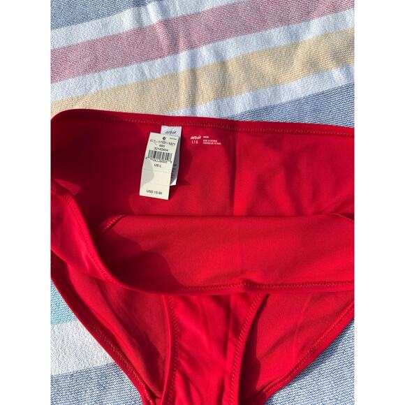 NWT, Women, Aerie, Bikini Bottom, Red, Sz L - Picture 3 of 6